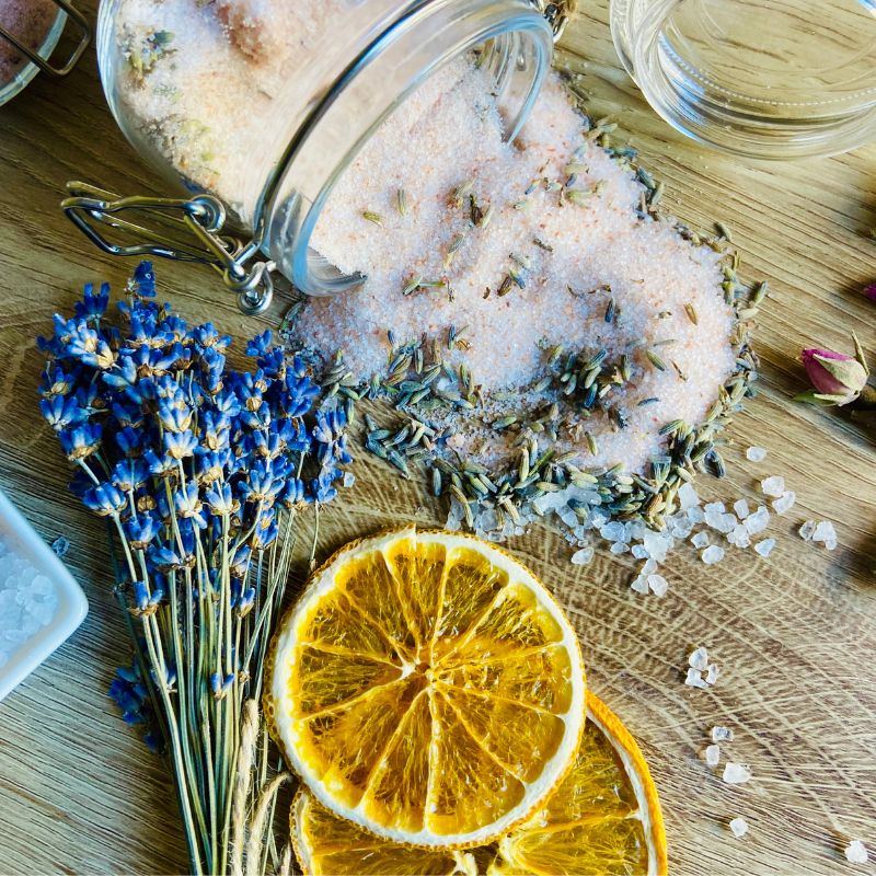 Relaxing Botanical Bath Soak infused with Lavender & Bergamot Essential Oils