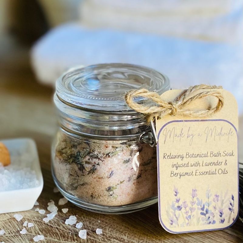 Relaxing Botanical Bath Soak infused with Lavender & Bergamot Essential Oils