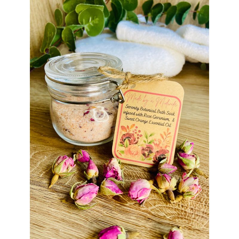 Serenity Botanical Bath Soak infused with Rose Geranium & Sweet Orange
