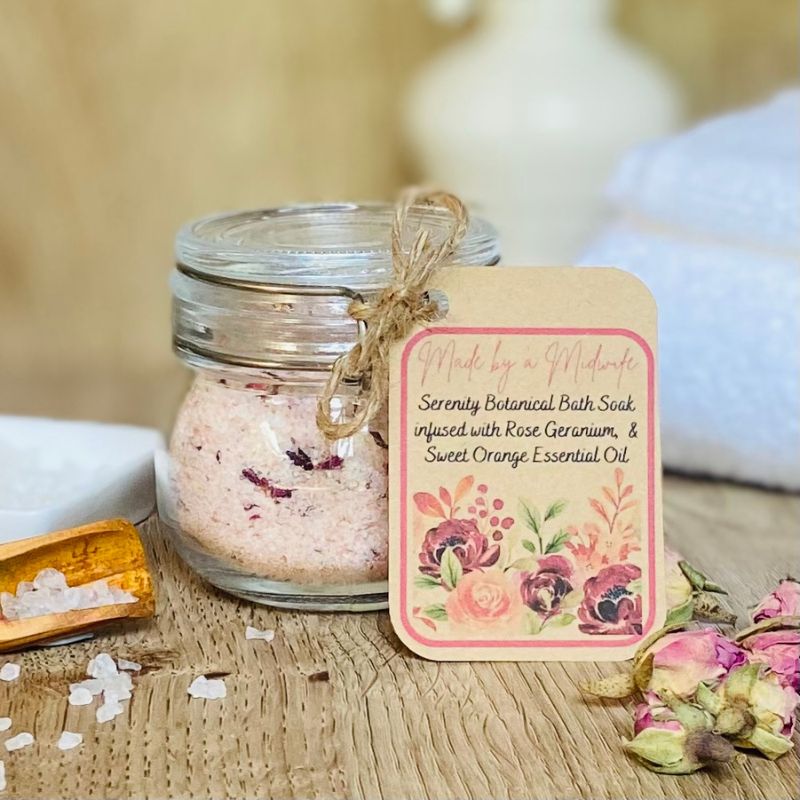 Serenity Botanical Bath Soak infused with Rose Geranium & Sweet Orange